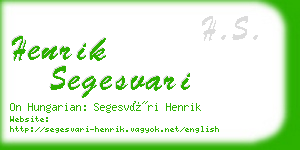 henrik segesvari business card